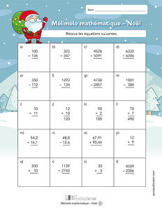Mélimélo en mathématiques – Noël