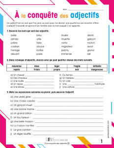 À la conquête des adjectifs
