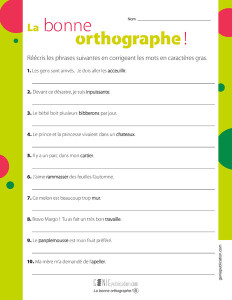 La bonne orthographe !