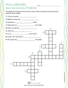 Mots croisés des locutions figées
