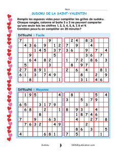 Sudoku de la Saint-Valentin