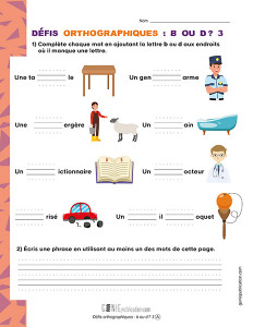 Défis orthographiques : « b » ou « d » ? – 3