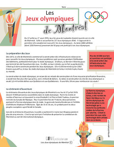 Les Jeux olympiques de Montréal