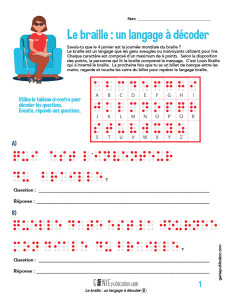 Le braille : un langage à décoder