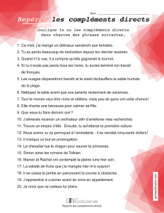 Repérer les compléments directs