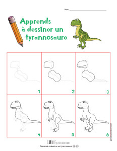 Apprends à dessiner un tyrannosaure
