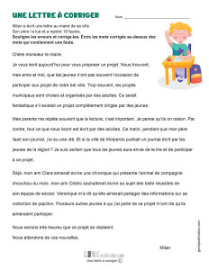 Une lettre à corriger