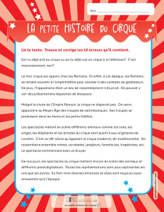 La petite histoire du cirque