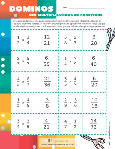 Dominos - Multiplications de fractions 1