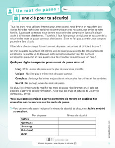 Un mot de passe : une clé pour ta sécurité