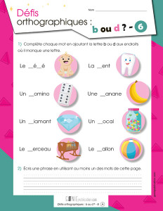 Défis orthographiques : « b » ou « d » ? – 6
