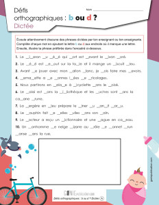 Défis orthographiques : « b » ou « d » ? – Dictée