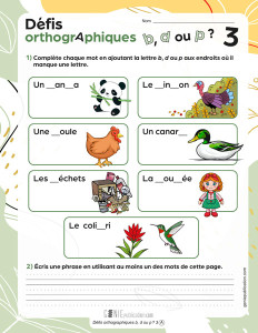 Défis orthographiques : « b », « d » ou « p » ? – 3