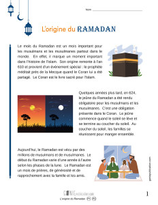 L’origine du Ramadan 1