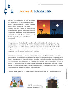 L’origine du Ramadan 2