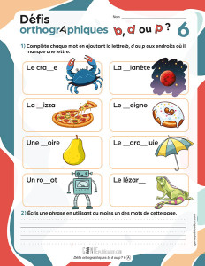 Défis orthographiques : « b », « d » ou « p » ? – 6
