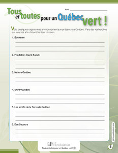 Tous et toutes pour un Québec vert !