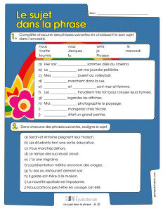 Le sujet dans la phrase