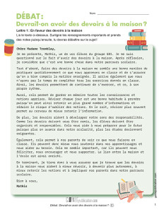 Débat : Devrait-on avoir des devoirs à la maison ?