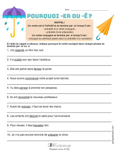 Pourquoi -er ou -é ?