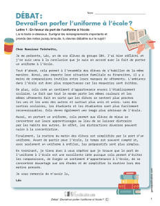 Débat : Devrait-on porter l’uniforme à l’école ?