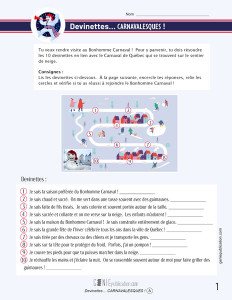 Devinettes… CARNAVALESQUES !