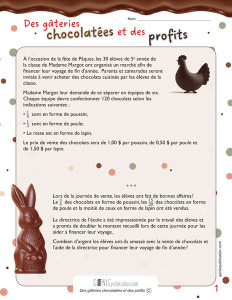 Des gâteries chocolatées et des profits