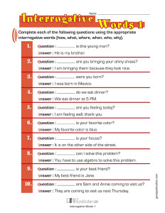 Interrogative Words 1