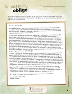 Un passage… obligé