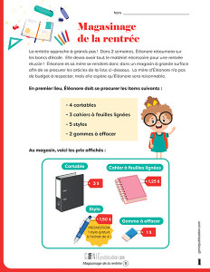 Magasinage de la rentrée