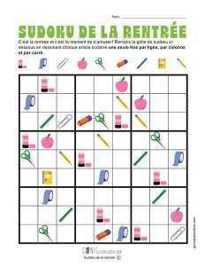 Sudoku de la rentrée