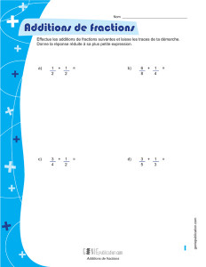 Additions de fractions