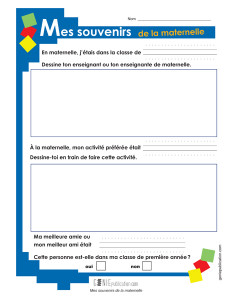 Mes souvenirs de la maternelle