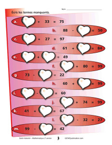 Écris Les termes manquants - St-Valentin