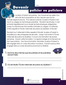 Devenir policier ou policière