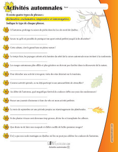 Activités automnales