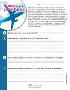 Devenir pilote d'avion