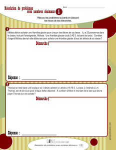 Résolution de problèmes avec nombres décimaux