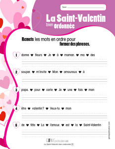 La Saint-Valentin bien ordonnée