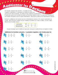 Additionner les fractions