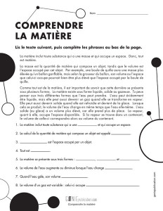 Comprendre la matière