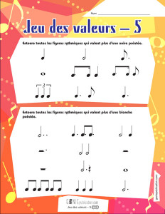 Jeu des valeurs 5