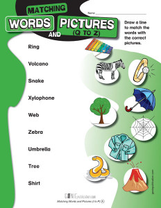 Matching Words and Pictures (Q to Z)
