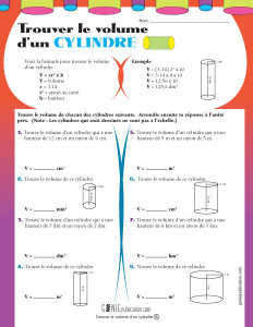Trouver le volume d'un cylindre
