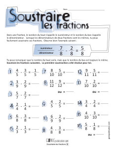 Soustraire les fractions