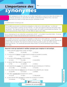 L'importance des synonymes