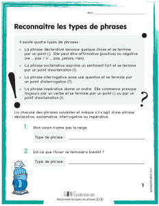 Reconnaitre les types de phrases