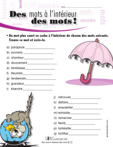 Des mots à l'intérieur des mots