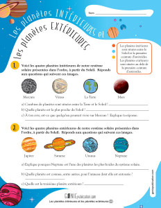 Les planètes intérieures et les planètes extérieures
