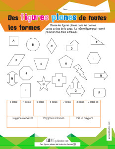 Des figures planes de toutes les formes